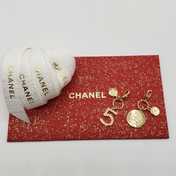 2 Authentic CHANEL Holiday Double Charm Pendant - Picture 1 of 6